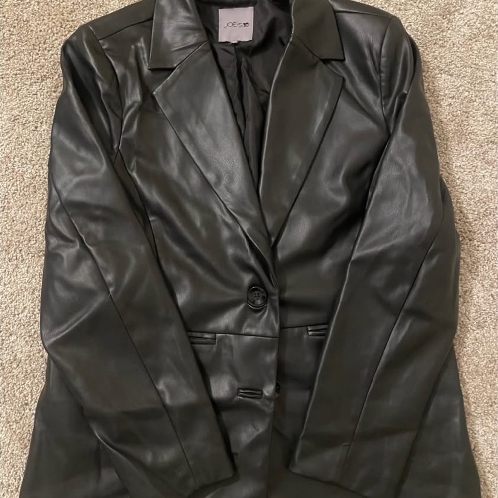 *Donating 5/30* Joe's Jeans Black Faux Leather Blazer